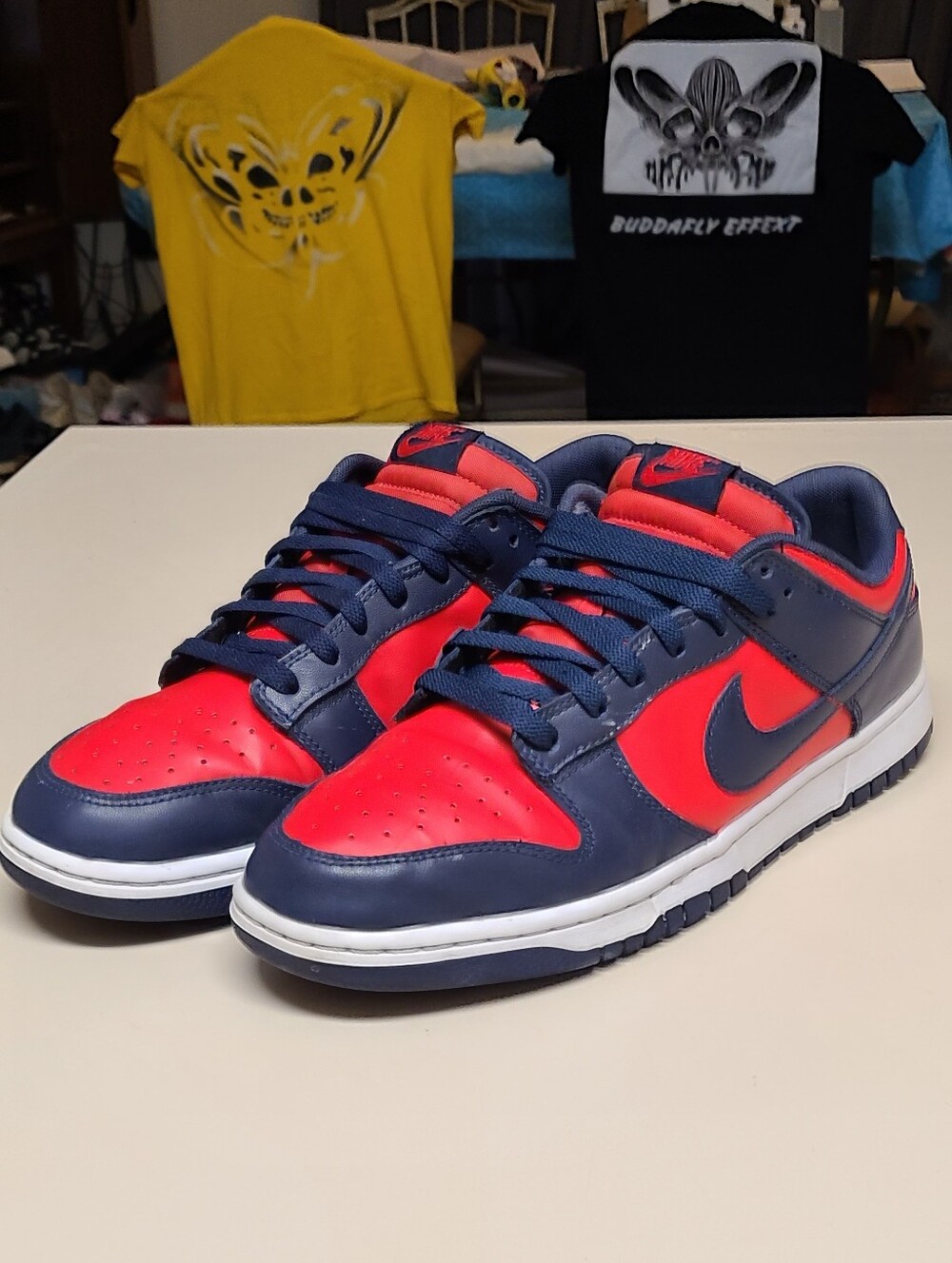 Nike Dunk Low Retro Navy Red casual low top skateboard sneakers size 11